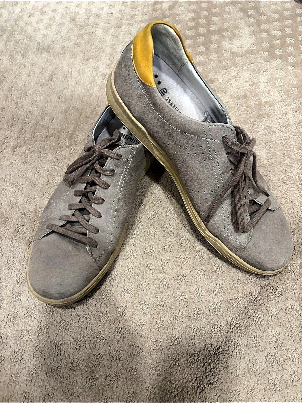 Mephisto Bradley Men's Sneakers US 12 Gray & Yellow